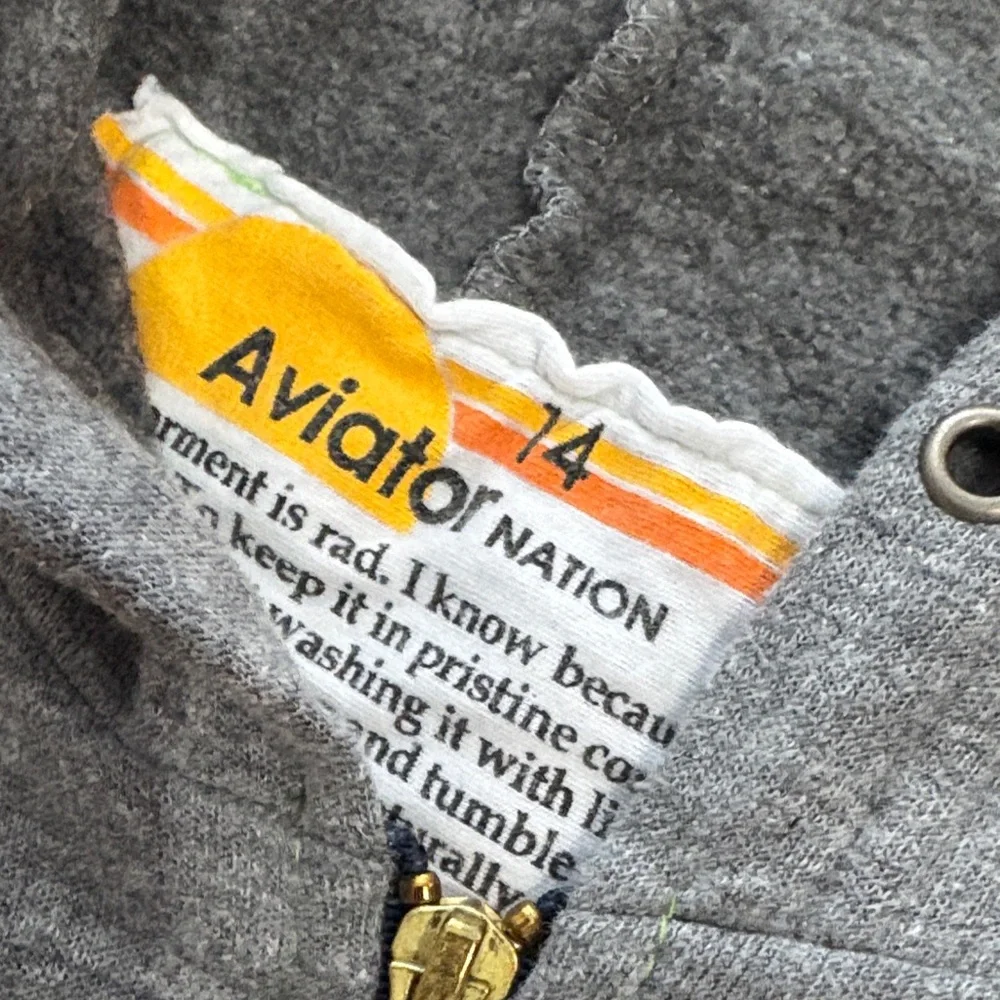 Aviator Nation Gray Hoodie with classic 5 stripe - Picture 2 of 2
